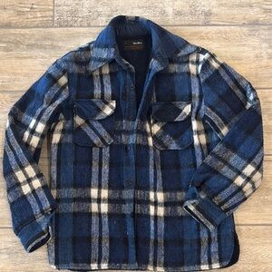 VanCort Blue and White flannel Shirt Jacket Shacket vintage small